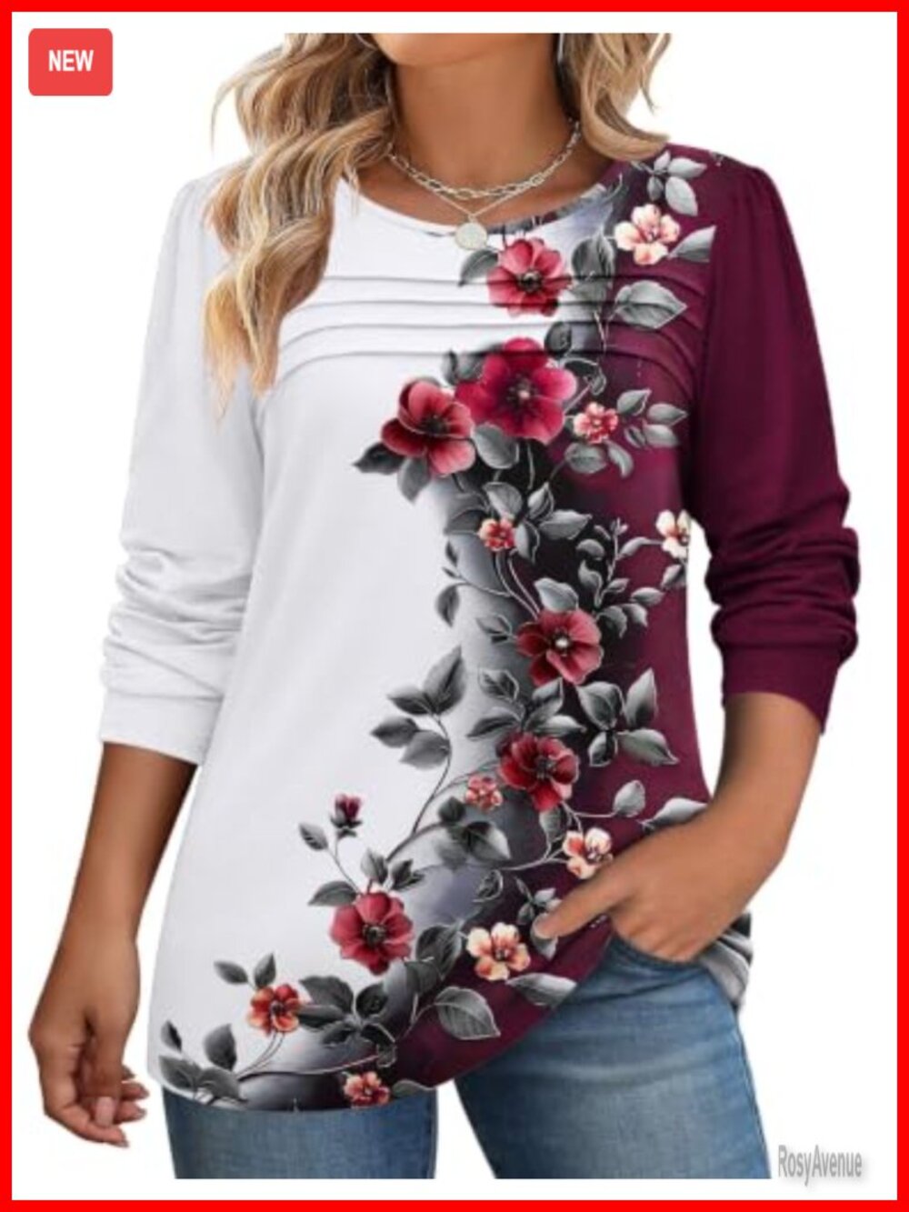 Women's Long Sleeve Tunic Top Pleated Puff Shirt
